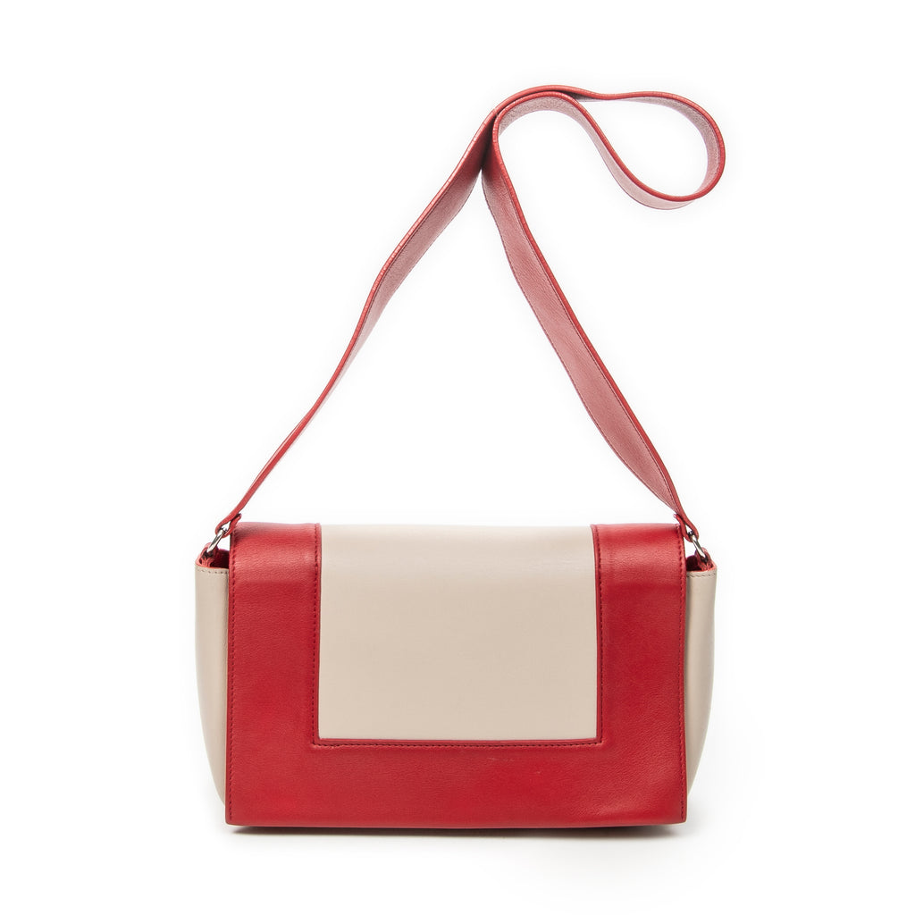 Shoulder Bag Medium Frame Crossbody Red Calfskin Leather