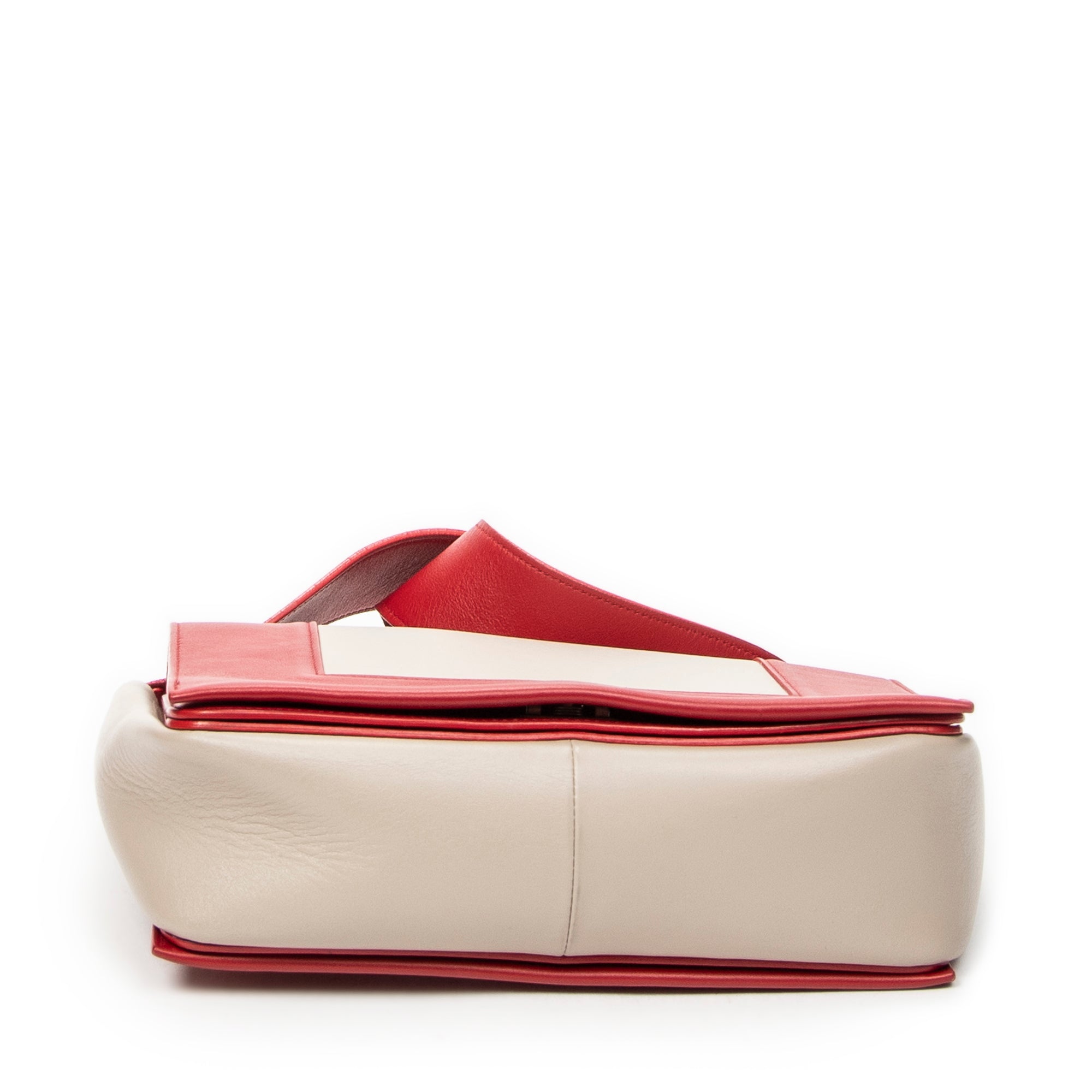 Shoulder Bag Medium Frame Crossbody Red Calfskin Leather