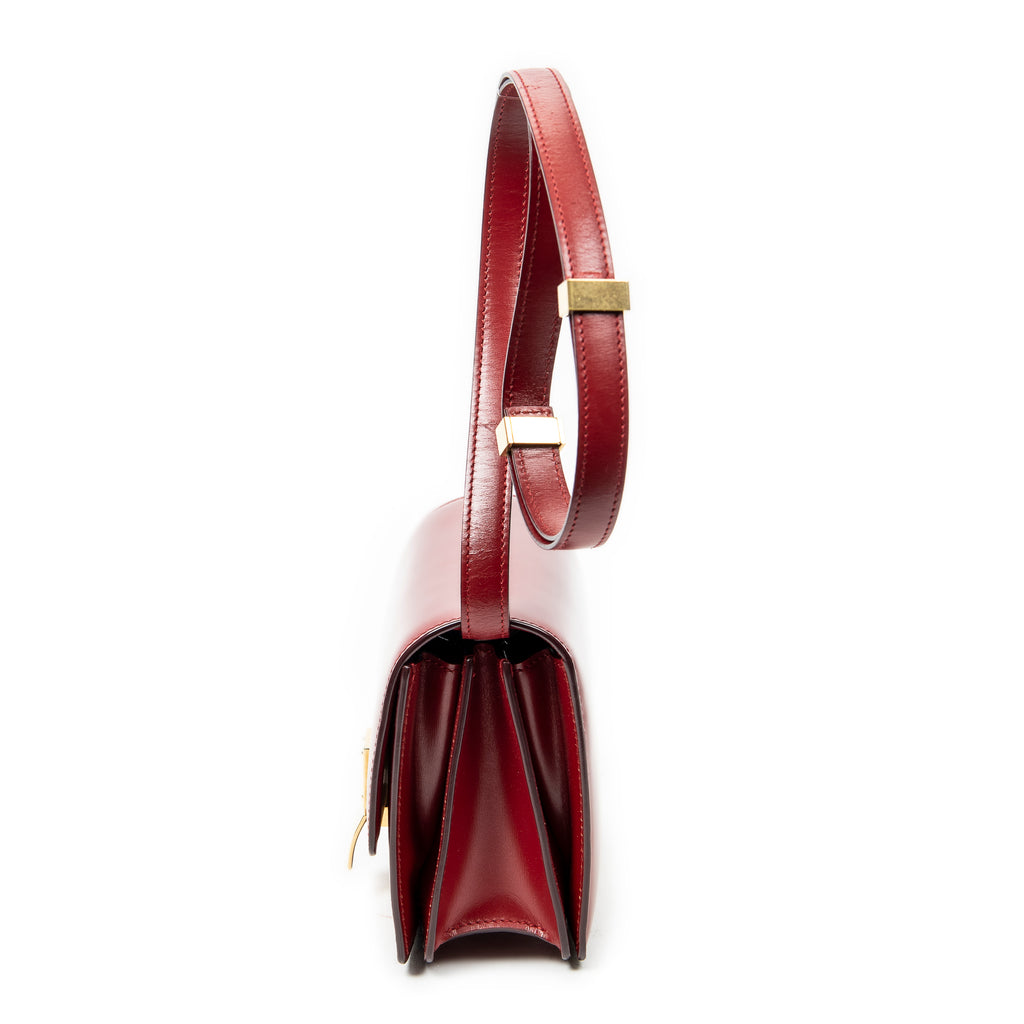 Shoulder Bag Small Classic Box Red Calfskin Leather