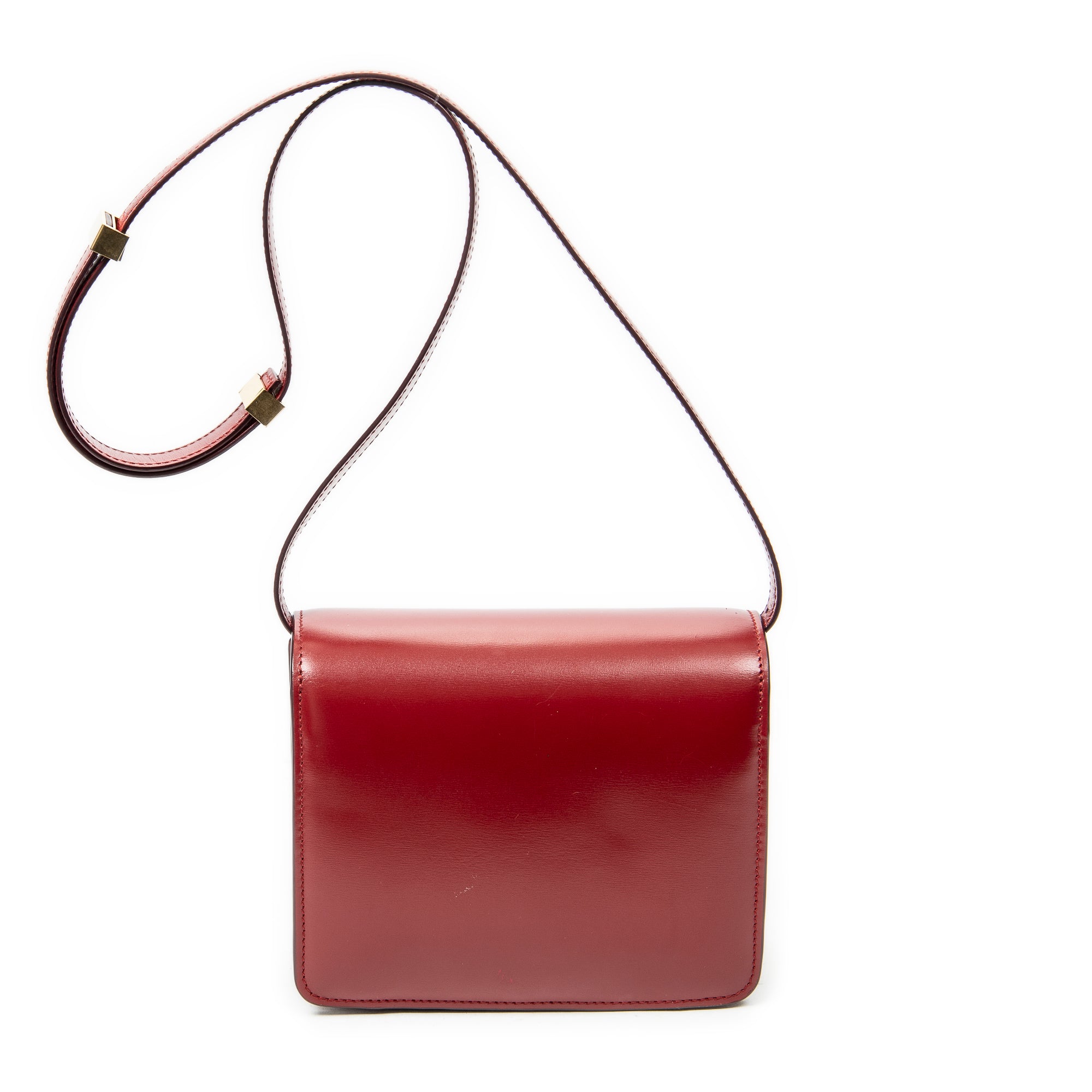 Shoulder Bag Small Classic Box Red Calfskin Leather