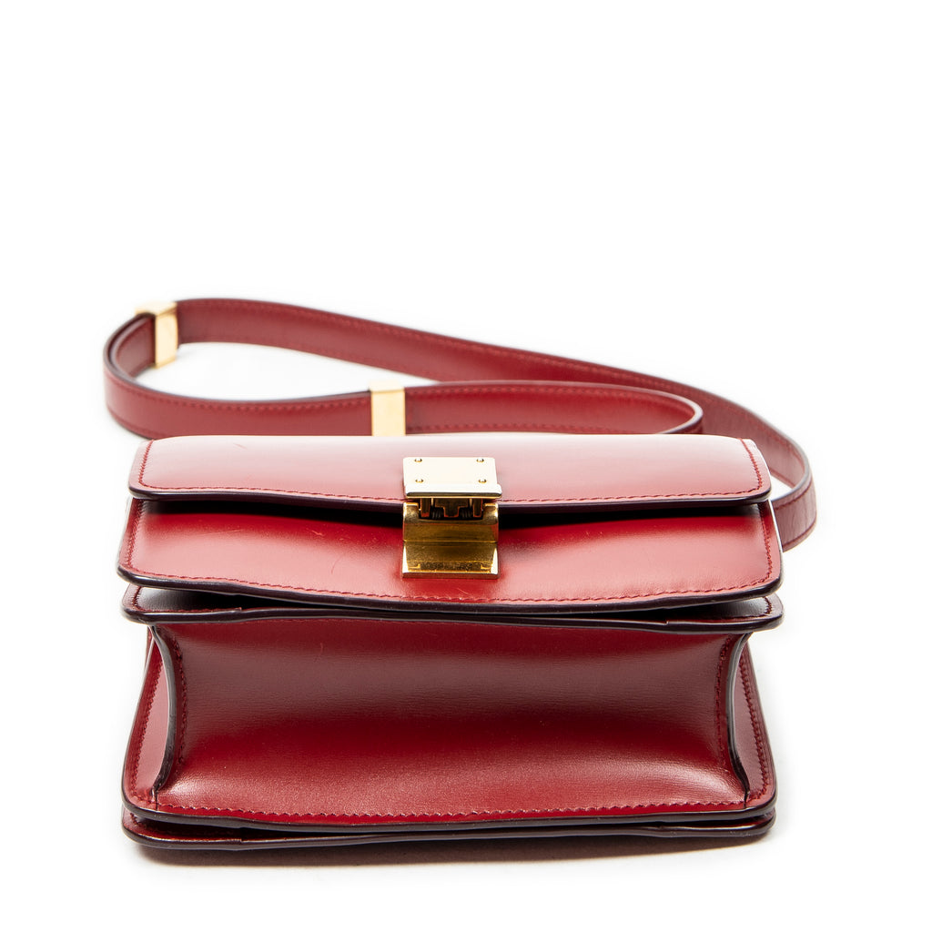 Shoulder Bag Small Classic Box Red Calfskin Leather