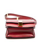 Shoulder Bag Small Classic Box Red Calfskin Leather