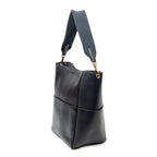 Shoulder Bag Medium Seau Sangle Navy Calfskin Leather