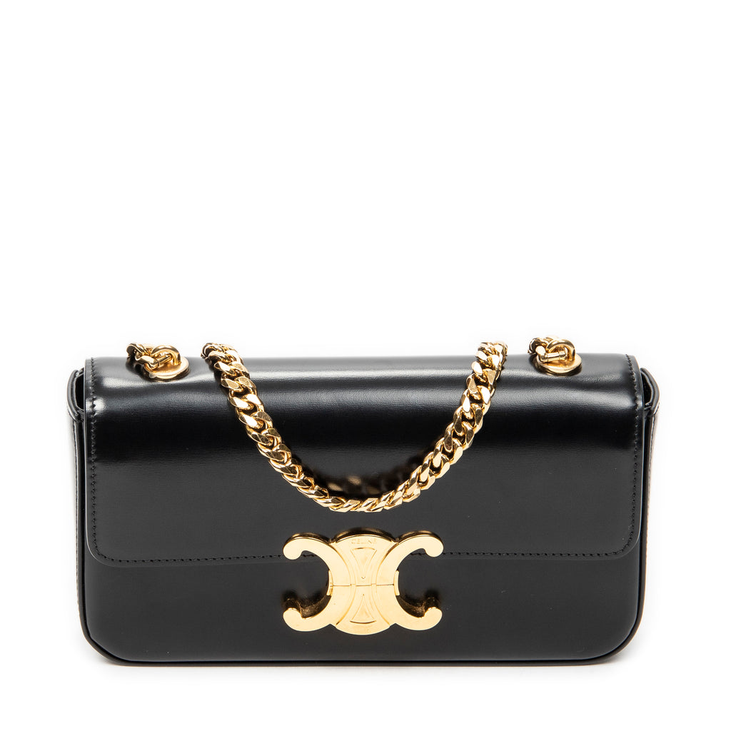 Shoulder Bag Claude Chain Black Smooth Calfskin Leather
