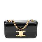 Shoulder Bag Claude Chain Black Smooth Calfskin Leather