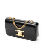 Shoulder Bag Claude Chain Black Smooth Calfskin Leather