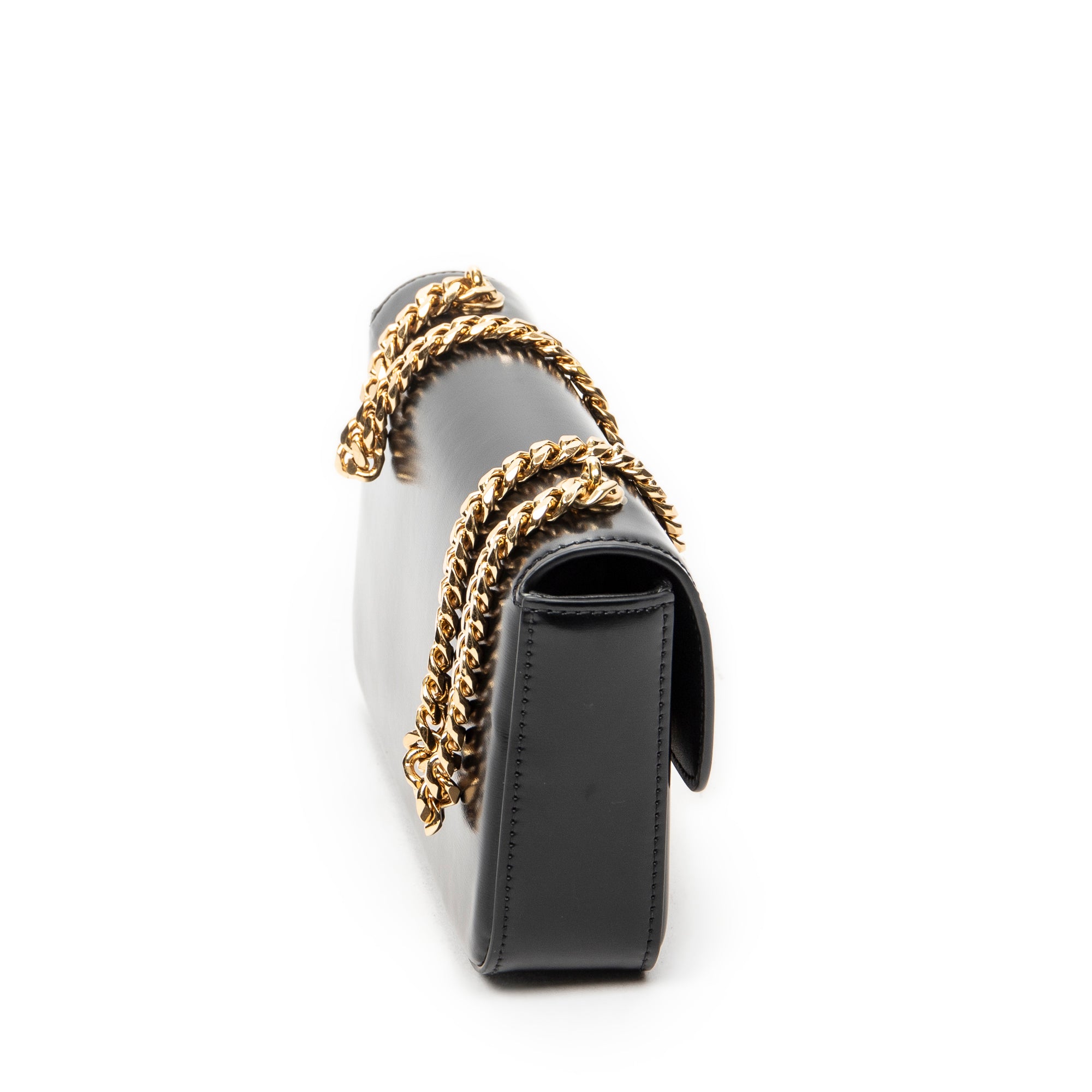 Shoulder Bag Claude Chain Black Smooth Calfskin Leather