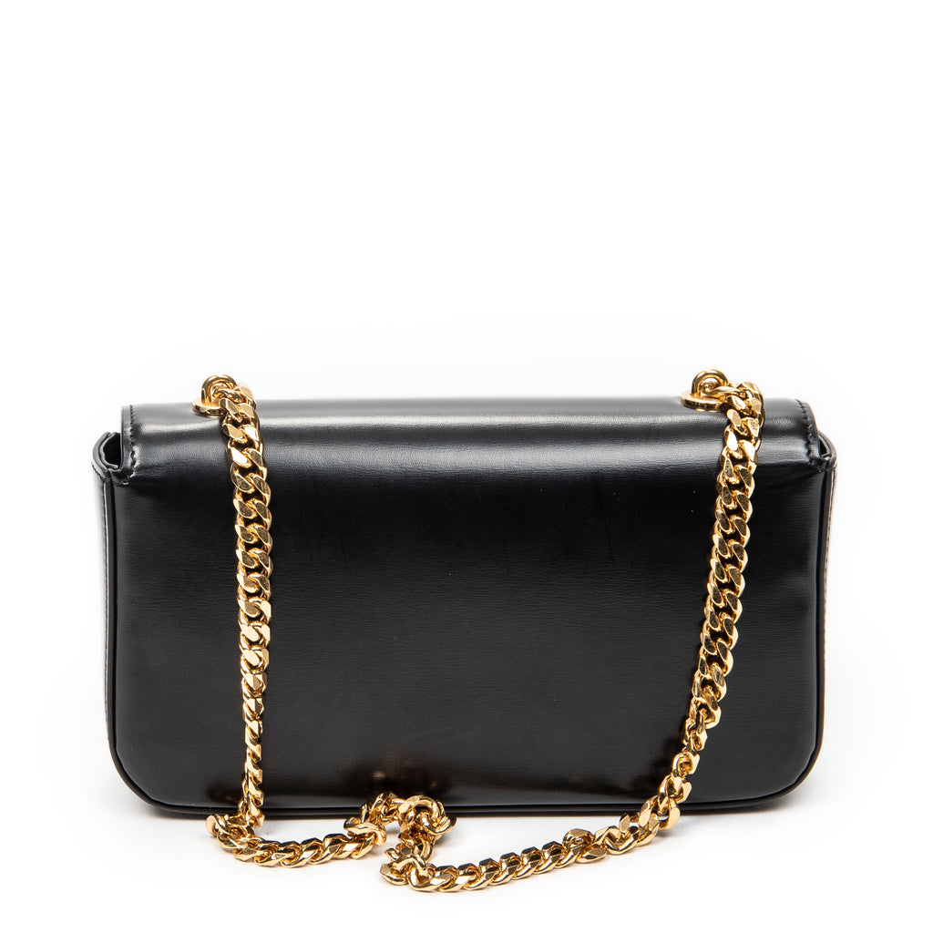 Shoulder Bag Claude Chain Black Smooth Calfskin Leather