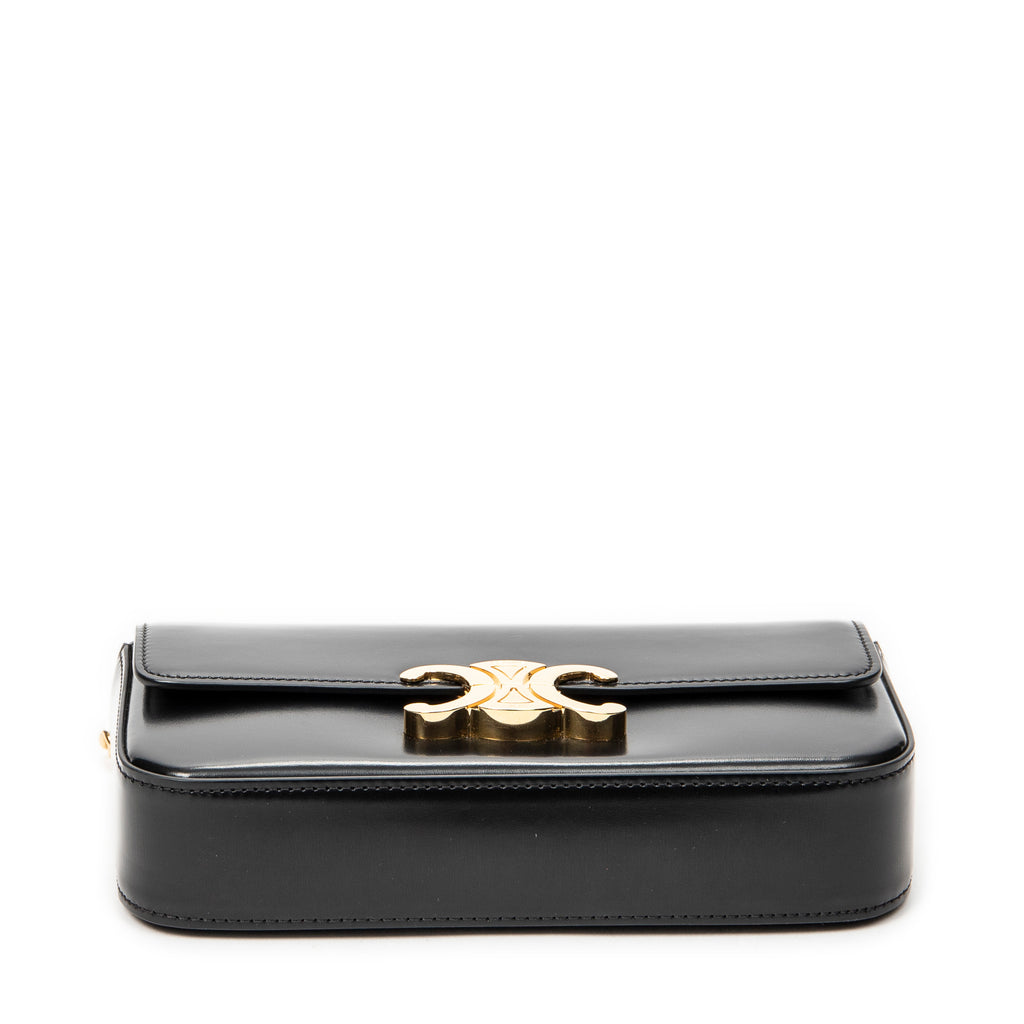 Shoulder Bag Claude Chain Black Smooth Calfskin Leather