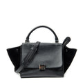 Shoulder Bag Small Trapeze Black Grained Calfskin Leather