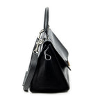 Shoulder Bag Small Trapeze Black Grained Calfskin Leather
