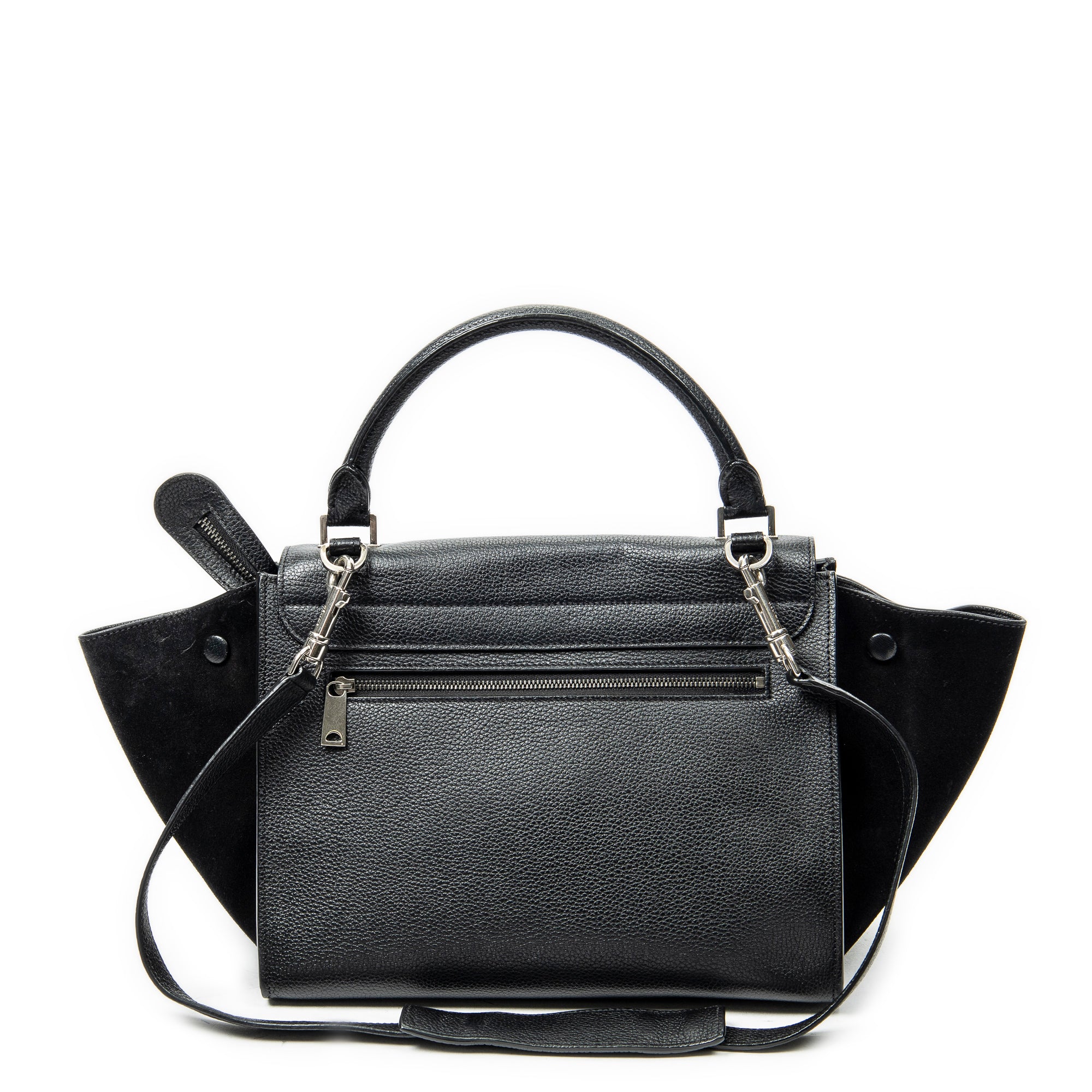 Shoulder Bag Small Trapeze Black Grained Calfskin Leather