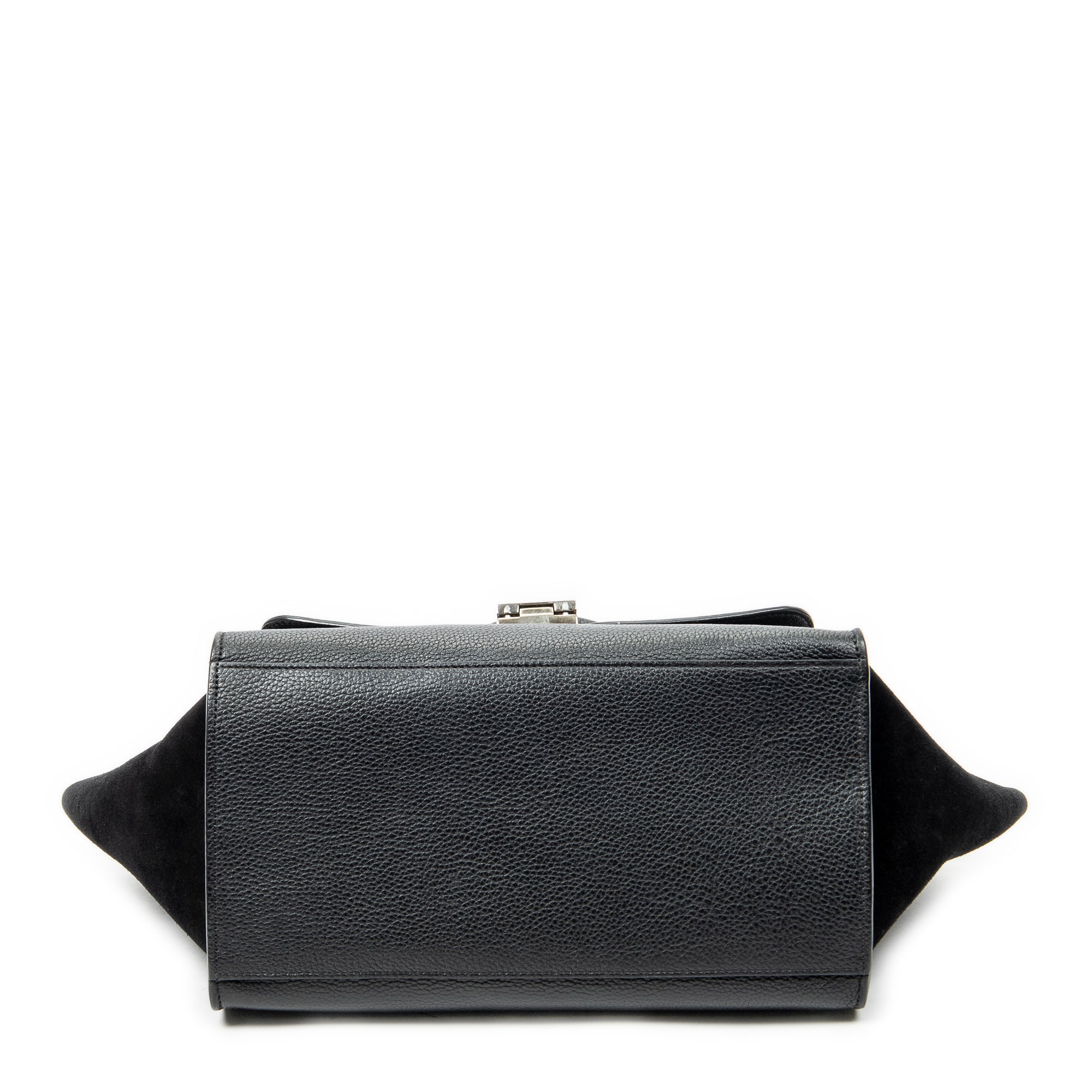 Shoulder Bag Small Trapeze Black Grained Calfskin Leather