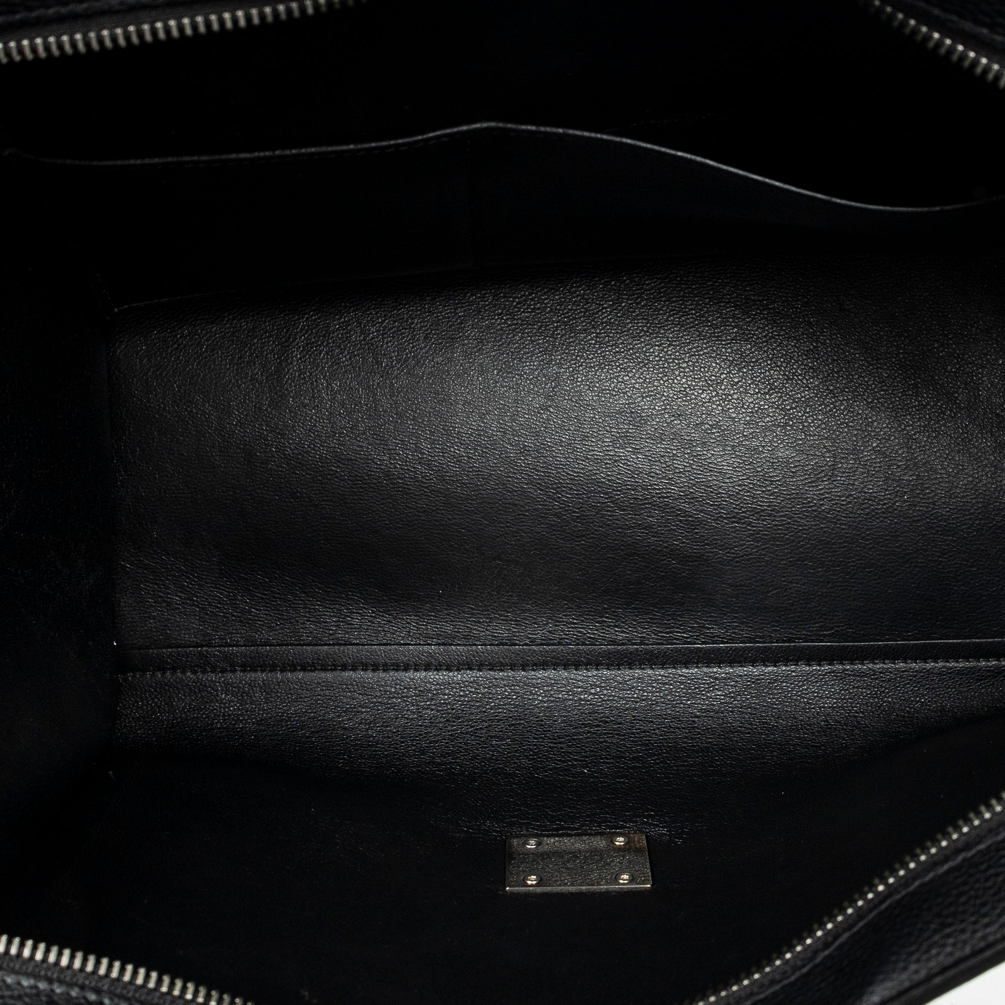 Shoulder Bag Small Trapeze Black Grained Calfskin Leather