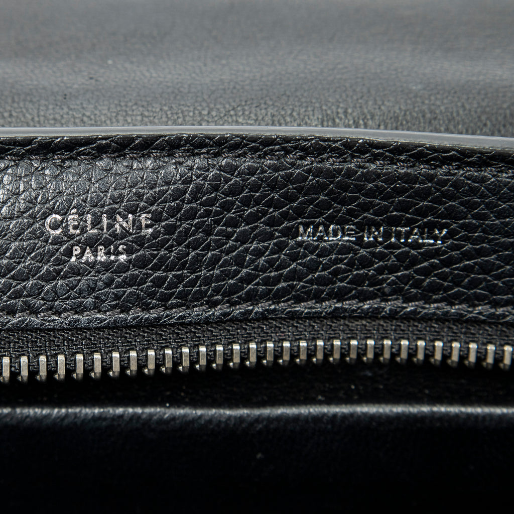 Shoulder Bag Small Trapeze Black Grained Calfskin Leather