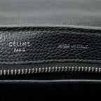 Shoulder Bag Small Trapeze Black Grained Calfskin Leather