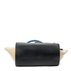 Shoulder Bag Small Trapeze Blue Calfskin Leather