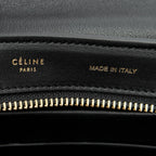 Shoulder Bag Small Trapeze Blue Calfskin Leather