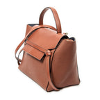 Shoulder Bag Mini Belt Bag Brown Grained Calfskin Leather