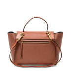 Shoulder Bag Mini Belt Bag Brown Grained Calfskin Leather