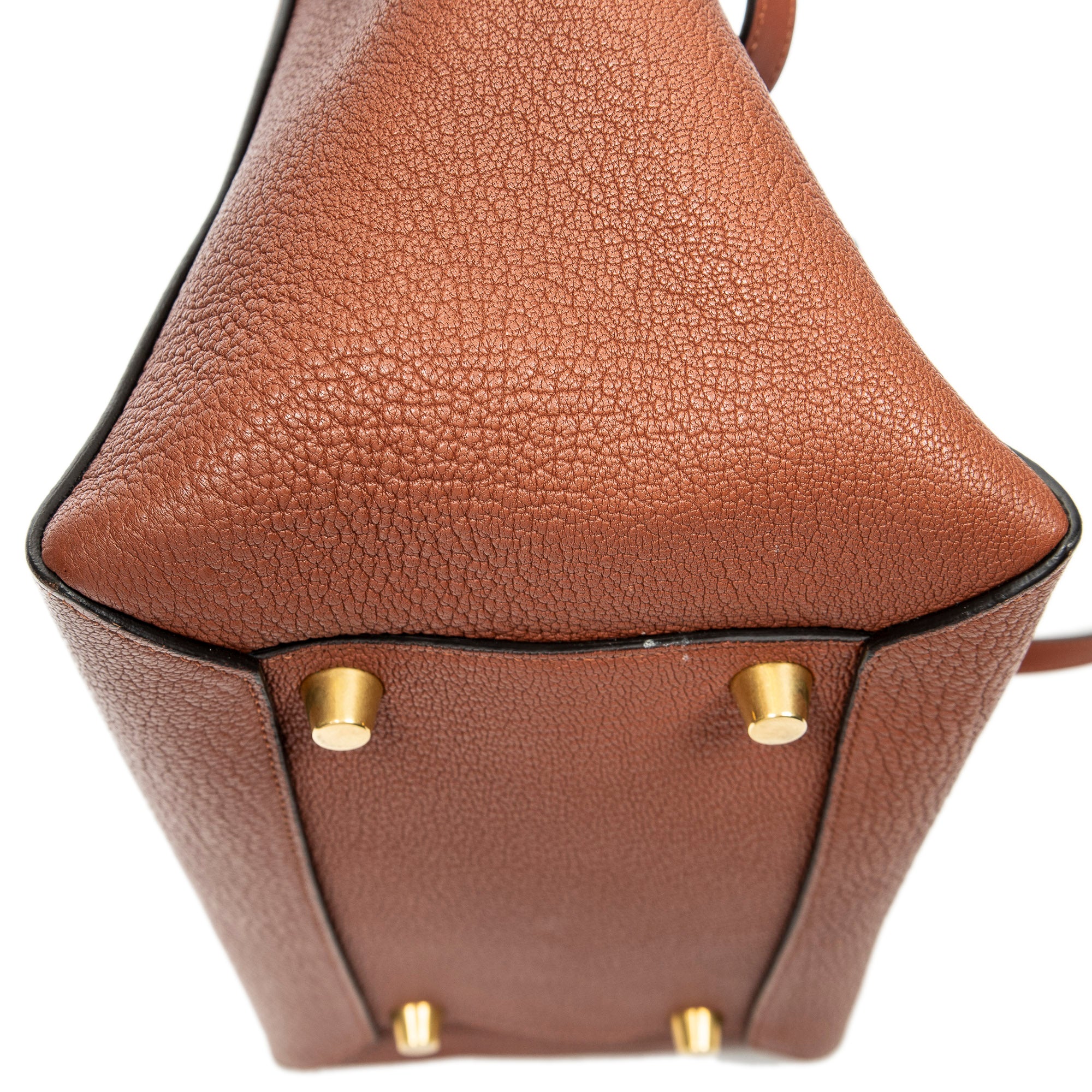 Shoulder Bag Mini Belt Bag Brown Grained Calfskin Leather