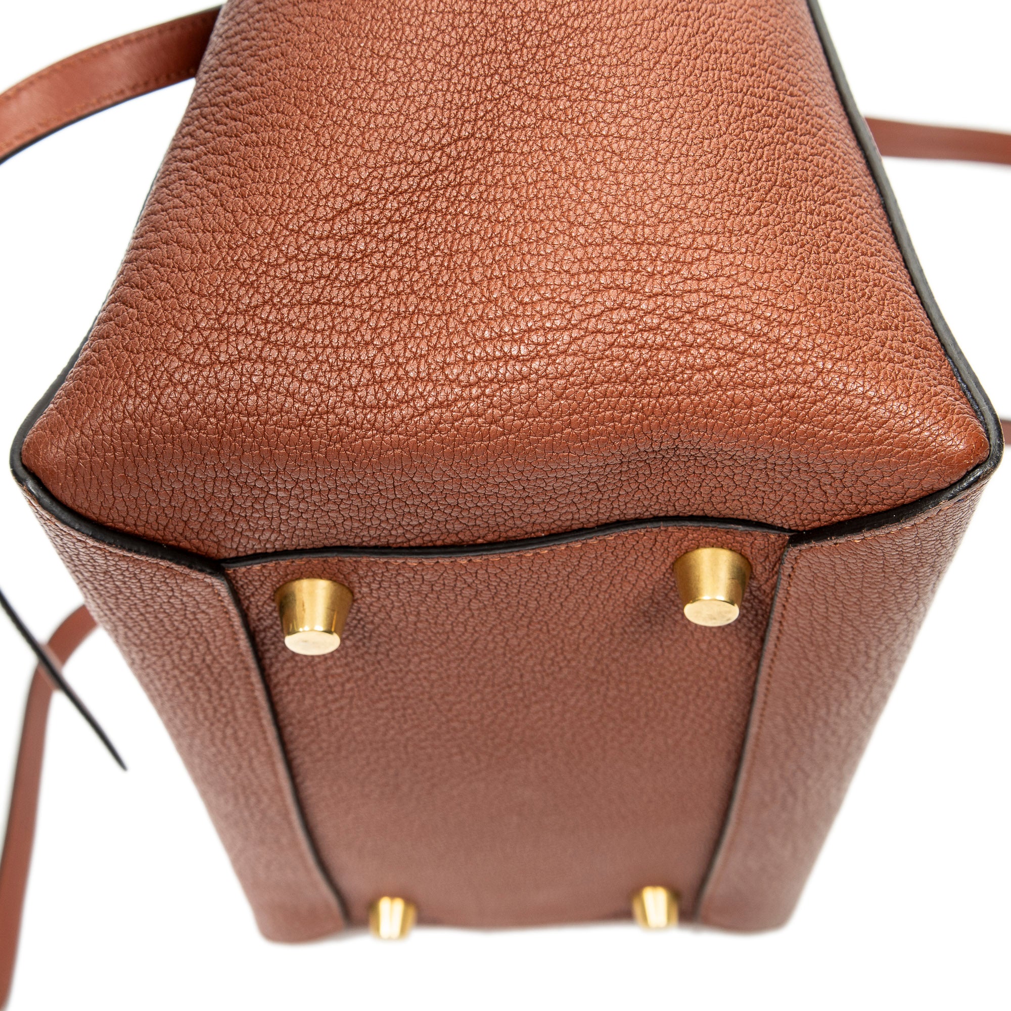 Shoulder Bag Mini Belt Bag Brown Grained Calfskin Leather