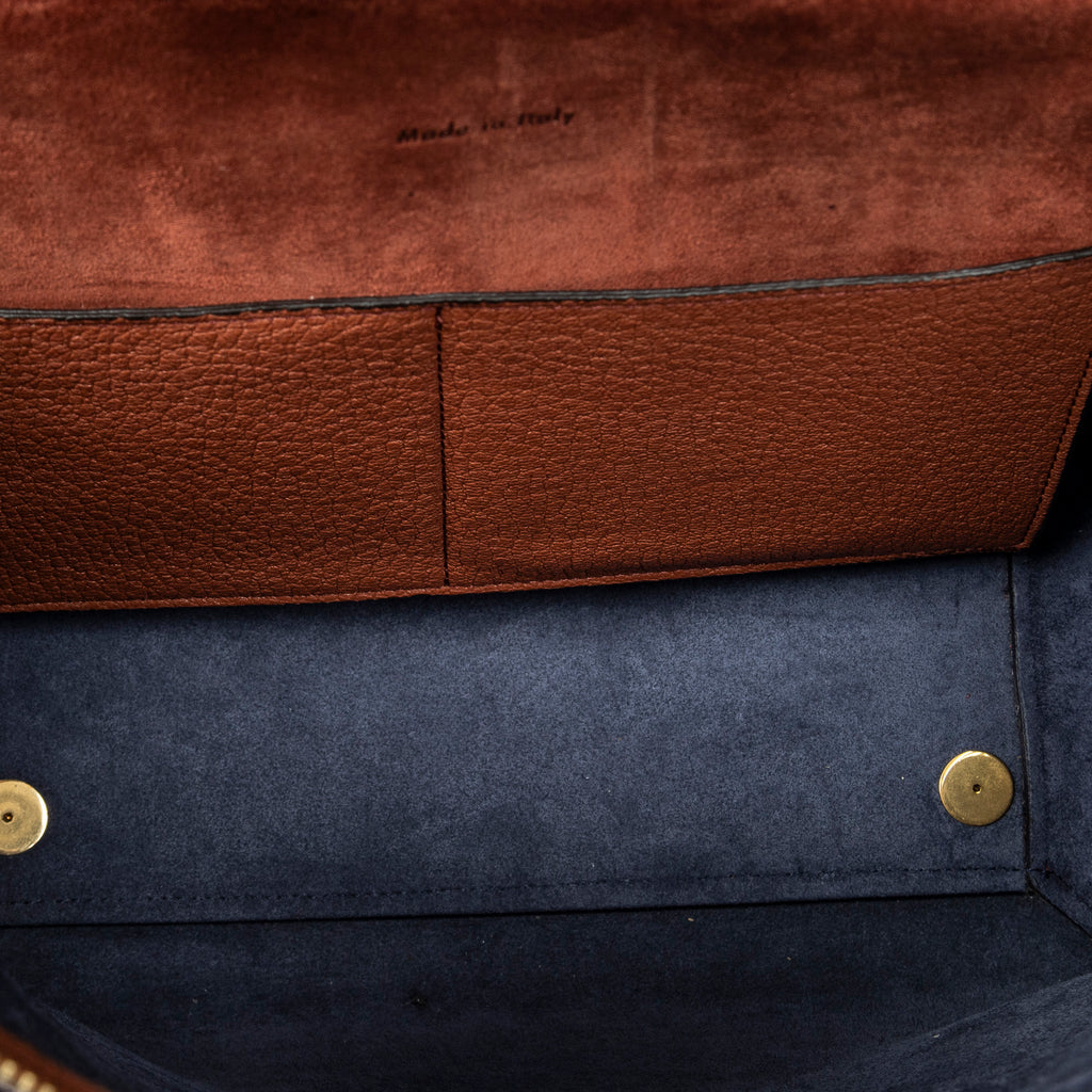 Shoulder Bag Mini Belt Bag Brown Grained Calfskin Leather