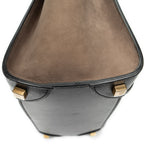 Shoulder Bag Micro Luggage Blue Grained Calfskin Leather