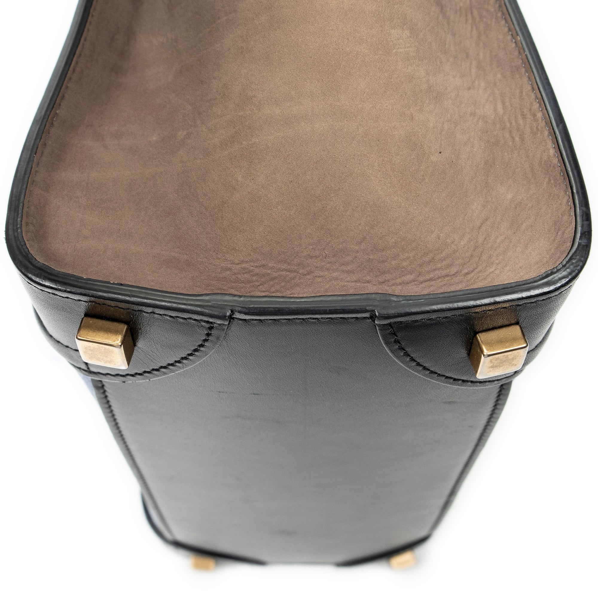 Sac bandoulière Micro Luggage en cuir de veau grainé bleu