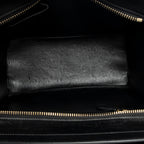 Shoulder Bag Micro Luggage Blue Grained Calfskin Leather