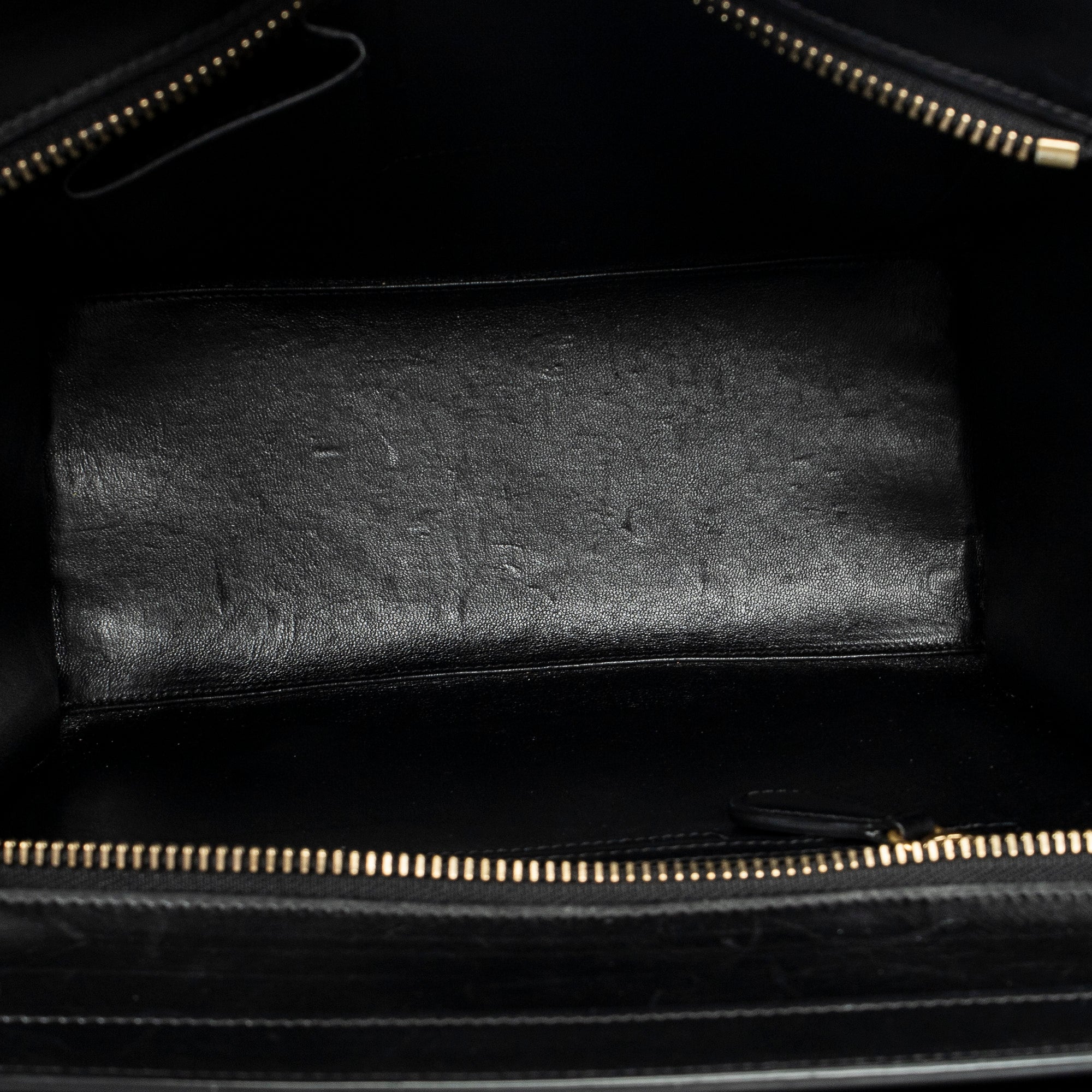 Shoulder Bag Micro Luggage Blue Grained Calfskin Leather