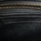 Sac bandoulière Micro Luggage en cuir de veau grainé bleu