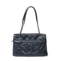 Shoulder Bag Timeless CC Soft Shopping Tote Navy Quilted Caviar Leather