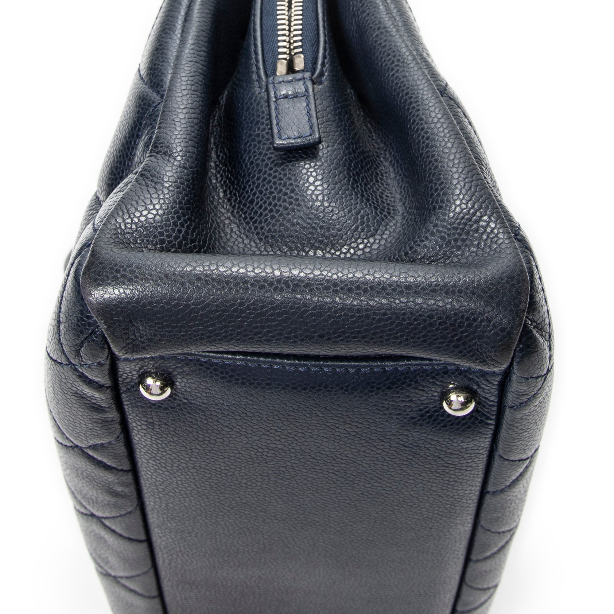 Shoulder Bag Timeless CC Soft Shopping Tote Navy Quilted Caviar Leather