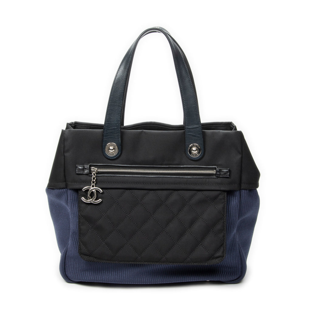 Shoulder Bag Paris Biarritz Tote Blue Woven Canvas