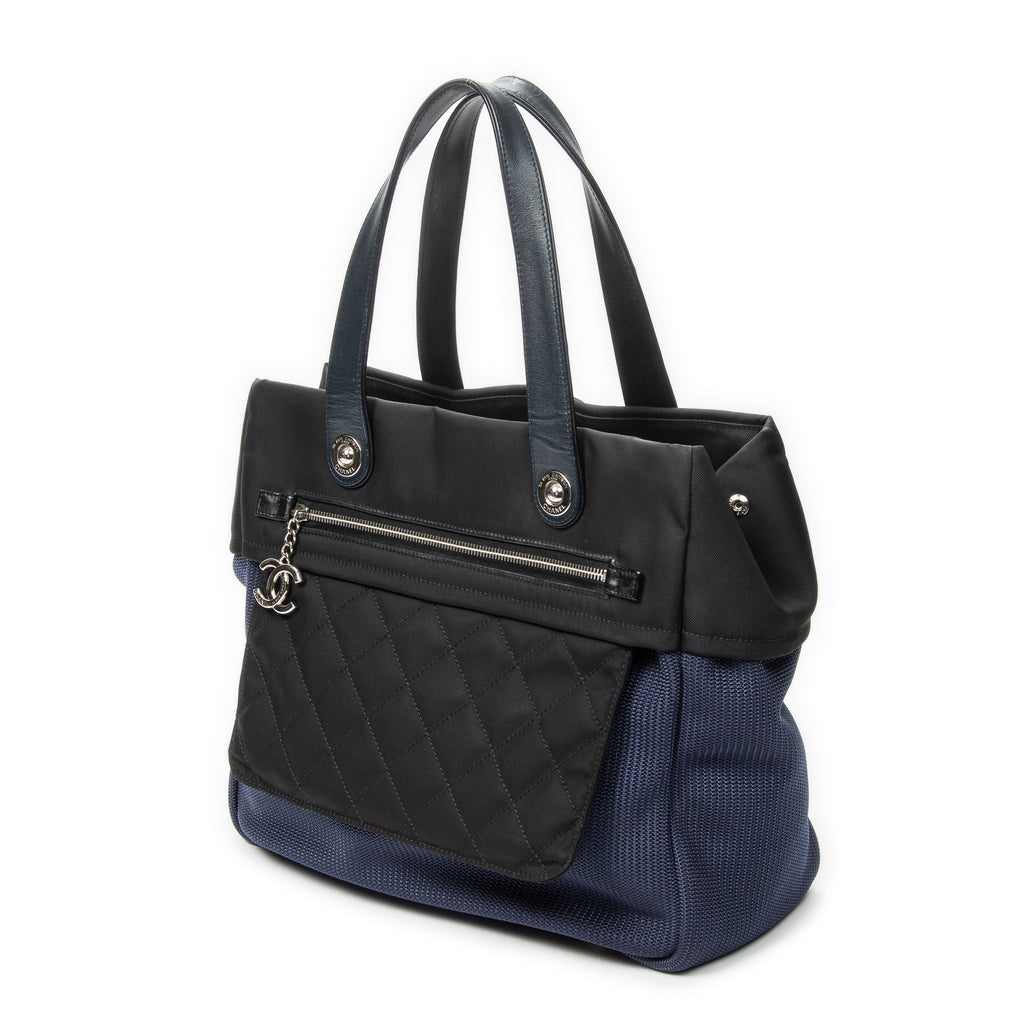 Shoulder Bag Paris Biarritz Tote Blue Woven Canvas