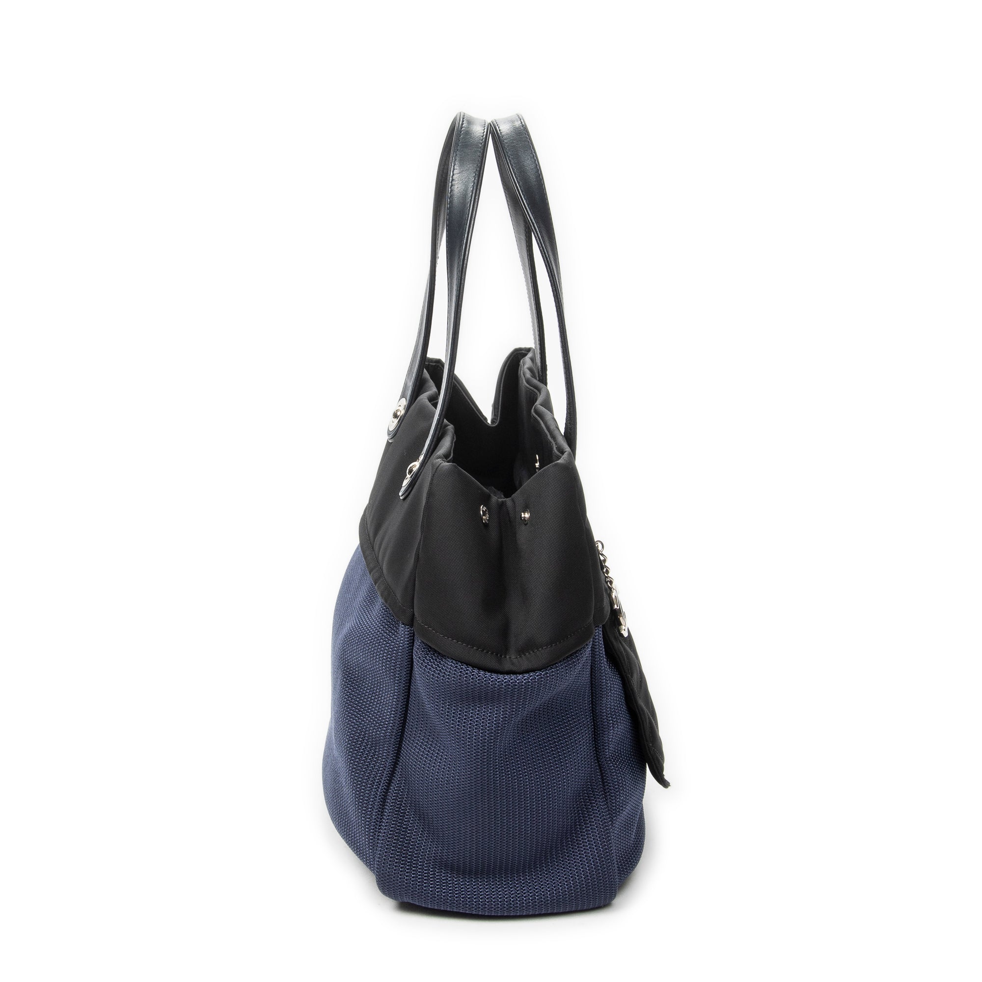 Shoulder Bag Paris Biarritz Tote Blue Woven Canvas