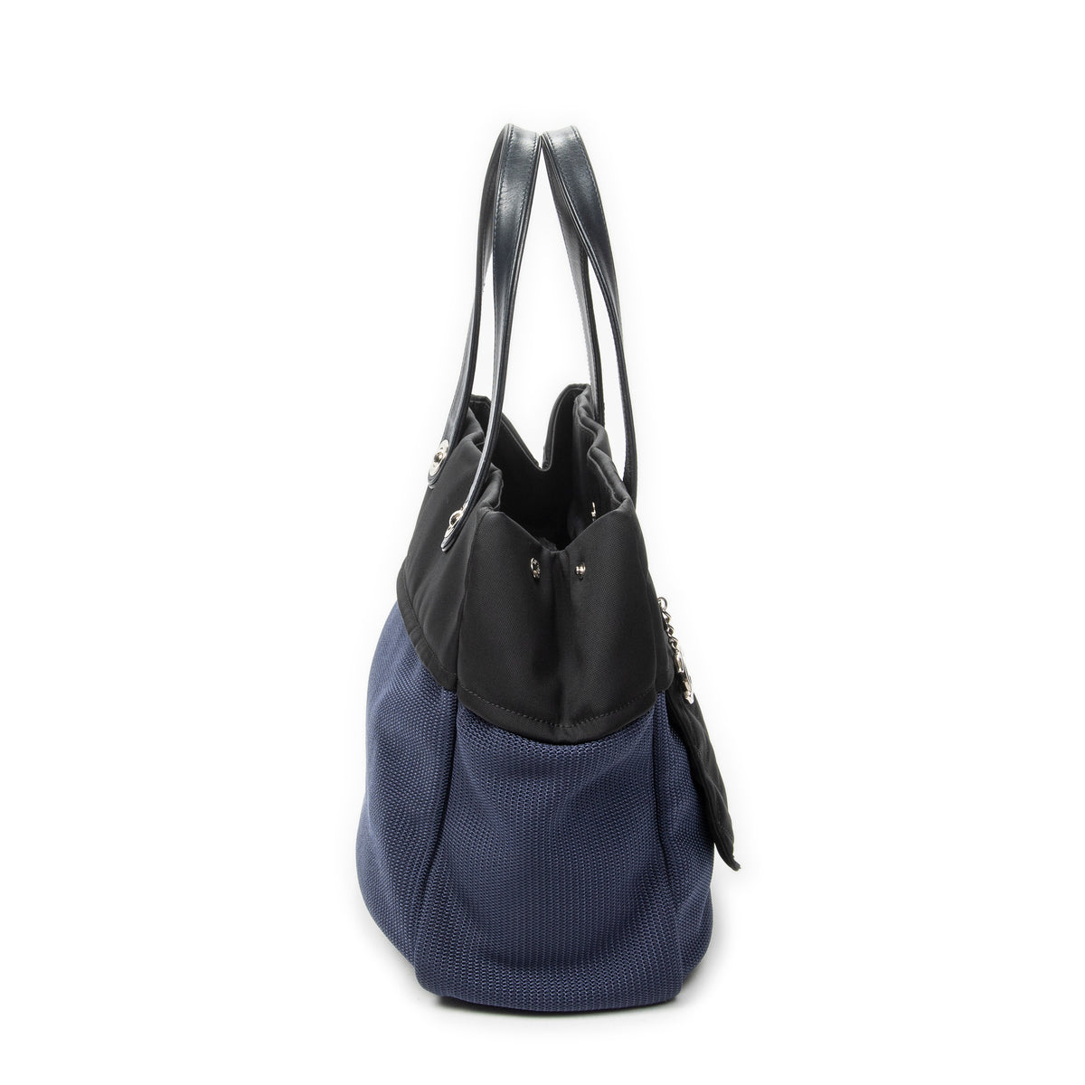 Shoulder Bag Paris Biarritz Tote Blue Woven Canvas