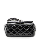 Shoulder Bag Mini Classic Square Flap Black Quilted Patent Leather
