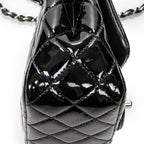 Shoulder Bag Mini Classic Square Flap Black Quilted Patent Leather