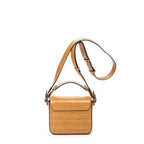Shoulder Bag Mini C Crossbody Tan Croc Embossed Leather