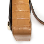 Shoulder Bag Mini C Crossbody Tan Croc Embossed Leather