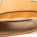 Shoulder Bag Mini C Crossbody Tan Croc Embossed Leather