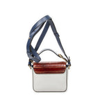 Shoulder Bag Mini C Crossbody Navy Croc Embossed Leather