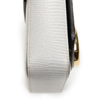 Shoulder Bag Mini C Crossbody Navy Croc Embossed Leather