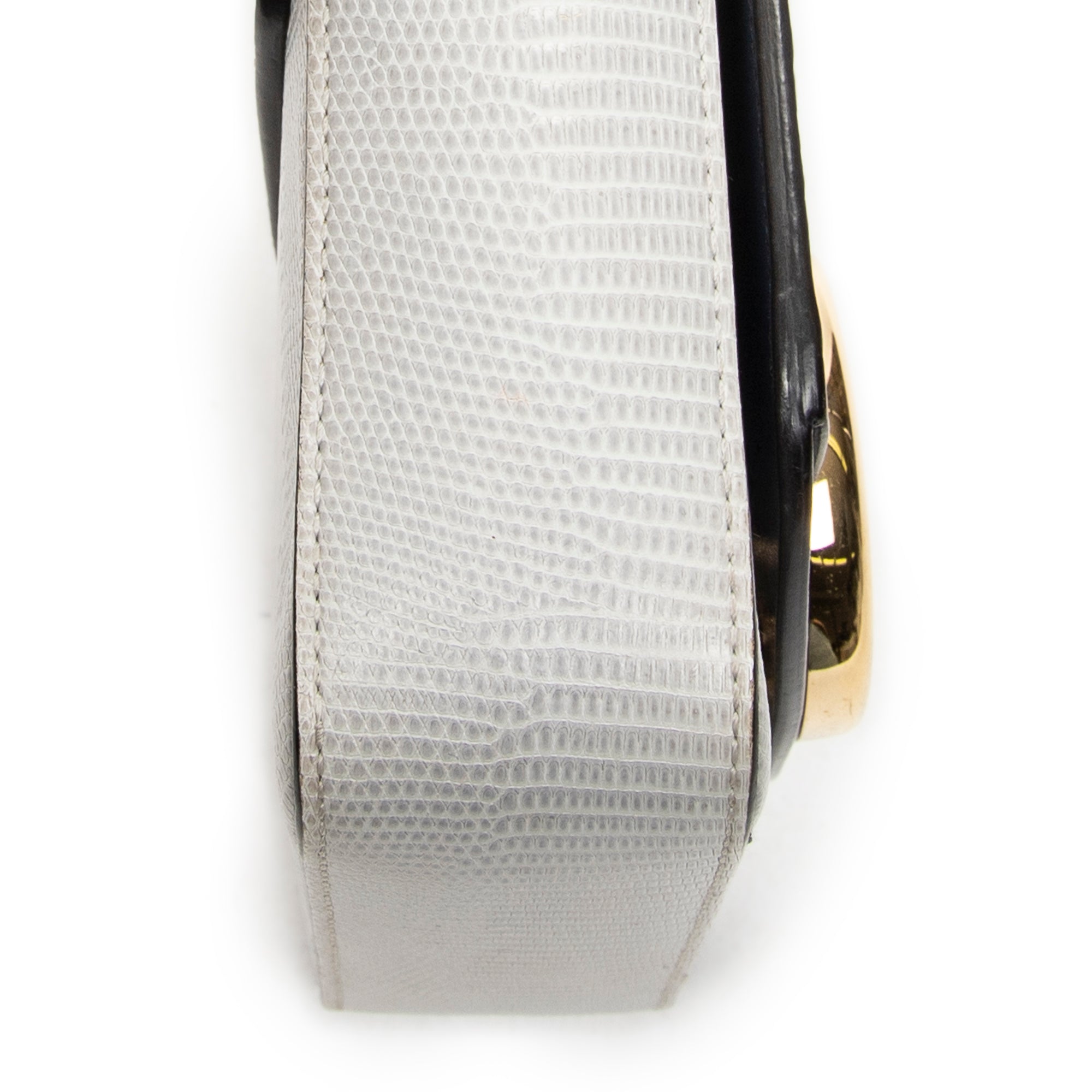 Shoulder Bag Mini C Crossbody Navy Croc Embossed Leather