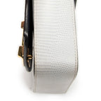 Shoulder Bag Mini C Crossbody Navy Croc Embossed Leather