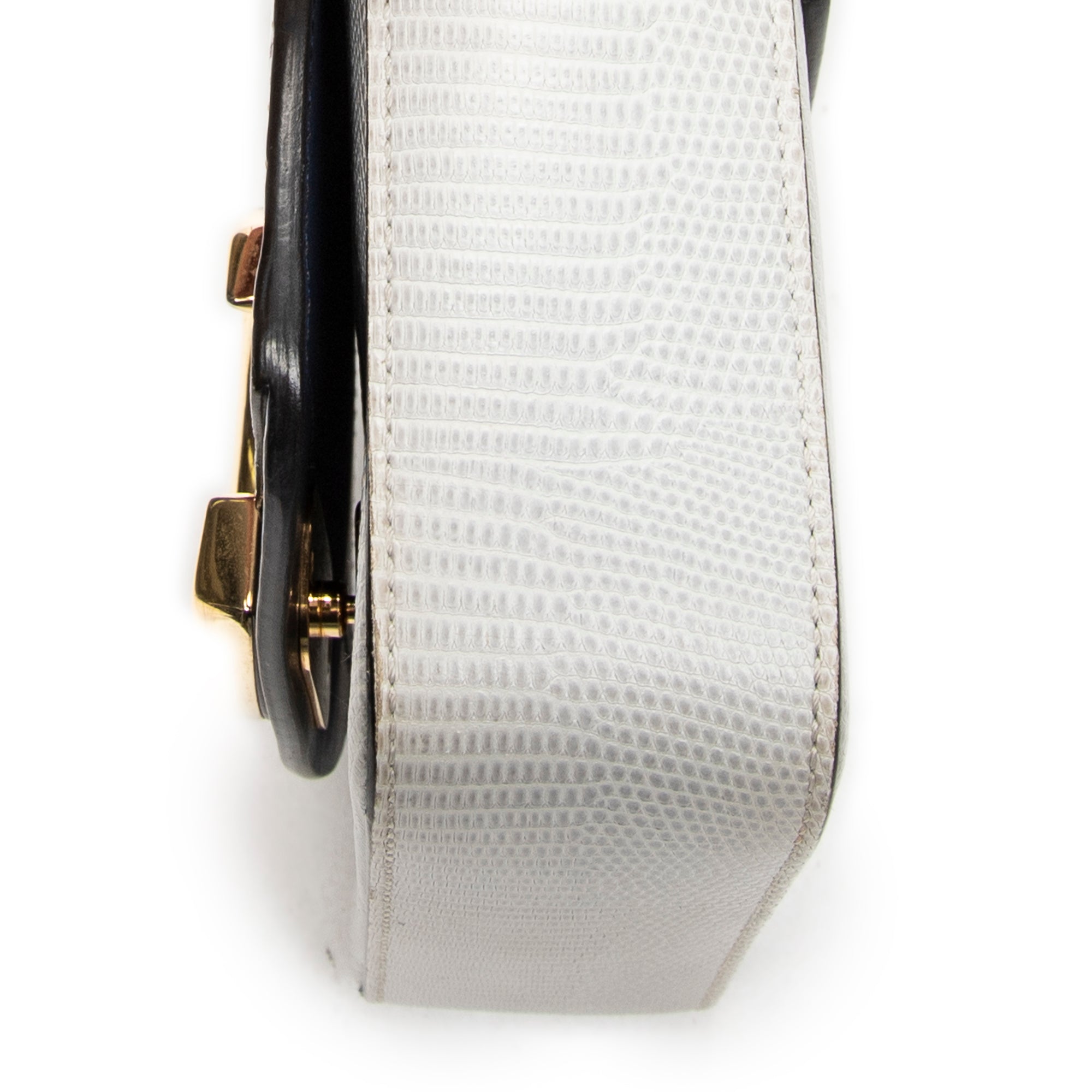 Shoulder Bag Mini C Crossbody Navy Croc Embossed Leather