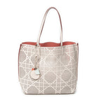 Shoulder Bag Dioriva Tote Light Beige Perforated Cannage Leather