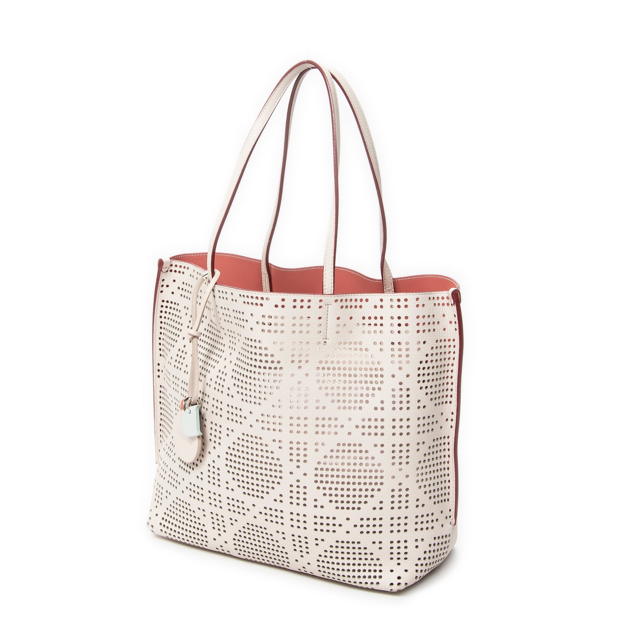 Shoulder Bag Dioriva Tote Light Beige Perforated Cannage Leather